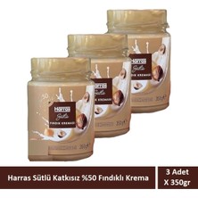 Harras Sütlü Fındık Kreması %50 Fındık Katkısız Glutensiz 350 gr x 3 Adet