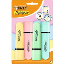 Brf Store Pmstore Bıc Marking Flat Higlighter Pastel Fosforlu Kalem 4'lü Blister, 4 Pastel Renk (Sarı, Mavi, P