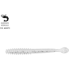 Silikon Kurt Yem - 2,2g 87MM - Fishack Wormix - 10 Adet - Silver White