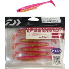 Daiwa Flat Junkie Duckfin Shad 3.5inch 9cm 5.2gr Silikon Yem 7 Adet Pink Gold