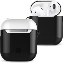 Bezos Airpods 2 (2.nesil) 3in1 Kılıf - Siyah-Beyaz