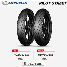 Michelin Pilot Street 110/80-17 57S - 140/70-17 66S Ön Arka Motosiklet Lastik Takımı