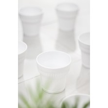 Bezos Akrilik Beyaz 6'lı Kısa Bardak & Su Meşrubat Kahve Yanı Bardağı 300 ml ( Cam Değildir )