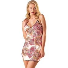 Amora Secret  Desenli Saten Gecelik 8146