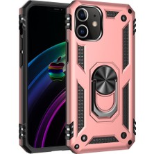iPhone 12 Mini Kılıf Sofya Yüzüklü Silikon Kapak - Rose