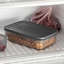 Deconox No Frost Silikon Yumuşak Kapalı Saklama Kabı Dondurucu ve Buzluk Saklama Kabı 1500ML, Kapakl