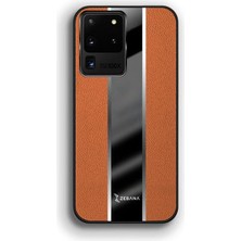 Zebana S20 Ultra ile Uyumlu Kılıf Zebana Premium Deri Kılıf Kahverengi