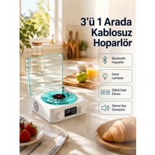 Epilons Bluetooth Hoparlör - 3-Ü-1 Saatli Gece Lambası ve Vintage Tasarım