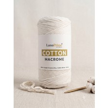 LanaPrime Zincir Pamuk Makrome 1,4mm 285 Metre 250 Gram %100 Pamuk Duvar Süsü Ipi