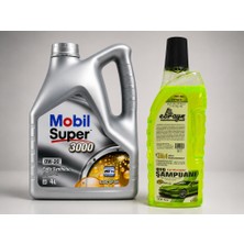 Mobil Süper 3000 0W-20 Tam Sentetik Motor Yağı 4 Litre + Oto Şampuan 1000 ml
