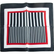 Bijuteri Net Çizgili Desenli Zr Şifon Fular 50*50 cm