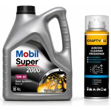 Mobil Süper 2000 X1 10W-40 Motor Yağı 4 Litre + Klima Bombası 200 ml
