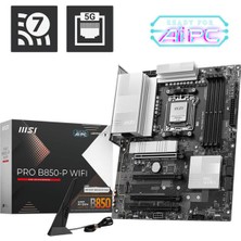 TeknoKapsül Msı Pro B850-P Wıfı Ddr5 8200MT/S 1xhdmı 3xm.2 Atx Am5 (Amd Am5 9000/8000/7000 Serileri Ile Uyumlu)