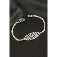 Bijuteri Net Oval Zirkon Taşlı Çocuk Bileklik 16 cm