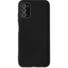 Aslanoğlu Store Newface Samsung Galaxy A03S Kılıf Lansman Glass Kapak - Siyah