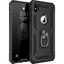 Aslanoğlu Store Newface Apple Iphone Xs Max Kılıf Sofya Yüzüklü Silikon Kapak - Siyah