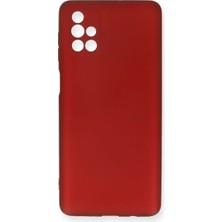 Aslanoğlu Store Newface Samsung Galaxy M51 Kılıf First Silikon - Bordo