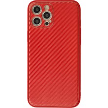 Aslanoğlu Store Newface Apple Iphone 12 Pro Max Kılıf Coco Karbon Silikon - Kırmızı