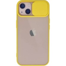 Aslanoğlu Store Newface Apple Iphone 13 Kılıf Palm Buzlu Kamera Sürgülü Silikon - Sarı