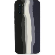 Aslanoğlu Store Newface Samsung Galaxy A03S Kılıf Ebruli Lansman Silikon - Siyah-Lacivert