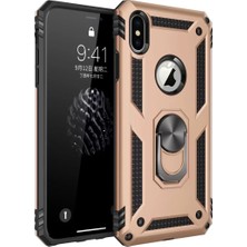 Aslanoğlu Store Newface Apple Iphone Xs Max Kılıf Sofya Yüzüklü Silikon Kapak - Gold