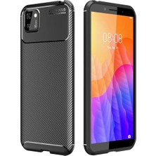 Aslanoğlu Store Newface Huawei Y5P Kılıf Auto Focus Karbon Kapak - Siyah