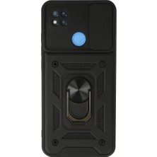 Aslanoğlu Store Newface Xiaomi Redmi 9c Kılıf Pars Lens Yüzüklü Silikon - Siyah