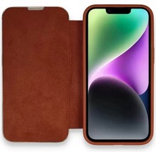 Aslanoğlu Store Newface Apple Iphone 13 Pro Kılıf Dolpin Kapaklı - Kahverengi