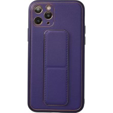 Aslanoğlu Store Newface Apple Iphone 11 Pro Kılıf Coco Deri Standlı Kapak - Mor