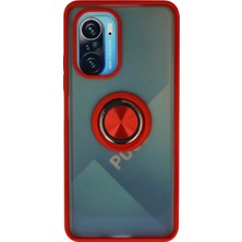 Aslanoğlu Store Newface Xiaomi Redmi K40 Kılıf Montreal Yüzüklü Silikon Kapak - Kırmızı