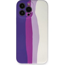 Aslanoğlu Store Newface Apple Iphone 13 Pro Kılıf Ebruli Lansman Silikon - Mor-Beyaz