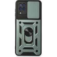 Motto Ticaret Newface Samsung Galaxy A22 Kılıf Pars Lens Yüzüklü Silikon - Yeşil