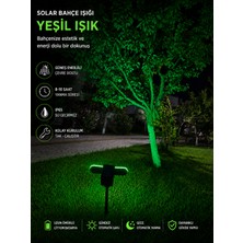 Repplam ACK 10W Yeşil Işık Kazıklı Çim Solar Armatür Duvar Armatür Güneş Enerjili Bahçe Aydınlatması Bahçe Aplik