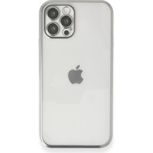 Aslanoğlu Store Newface Apple Iphone 12 Pro Kılıf Razer Lensli Silikon - Gümüş