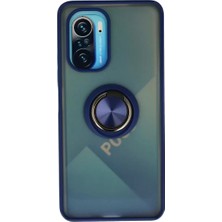 Aslanoğlu Store Newface Xiaomi Redmi K40 Kılıf Montreal Yüzüklü Silikon Kapak - Lacivert