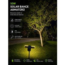 Repplam 10W Günışığı Kazıklı Çim Solar Armatür Duvar Armatür Güneş Enerjili Bahçe Aydınlatması Bahçe Aplik