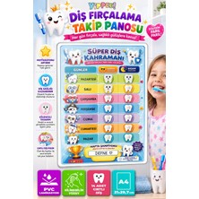 YİPPEE Cırt Cırtlı Diş Fırçalama Takip Panosu | Plastik Cırtlı Diş Fırçalama Alışkanlığı Tablosu + (Dosya Hediyeli)