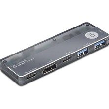 Nemere Type-C 3.1 Gen1 Hub Pd Hdmı 4K 5 Port 5 Gbps Alüminyum Gri TUH353