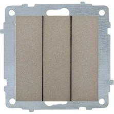 Sora Home 1 Adet Ovivo Antrasit Üçlü Anahtar Çerçevesiz Grano
