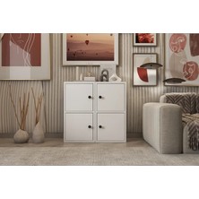 Vivense Leksa Kapaklı Kitaplık 65 cm Beyaz KTP-1159-Ç