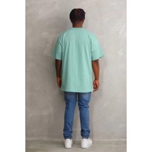 Pomeya  Unisex Baskılı Oversize T-Shirt - Mint Yeşili