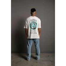Pomeya  Erkek Sırt Baskılı T-Shirt - Beyaz