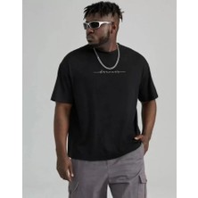 Pomeya  Unisex Baskılı Oversize T-Shirt - Siyah