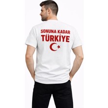 Pomeya  Erkek Türkiye Ay Yıldız Baskılı Taraftar Forma T-Shirt - Beyaz