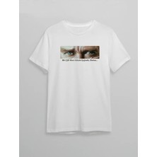 Pomeya  10 Kasım Atatürkü Anma Günü Baskılı Oversize Bisiklet Yaka T-Shirt - Beyaz