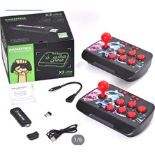Eco Lounge Kablosuz Çift Joystickli Retro Video Oyun Makinesi Bluetooth Özellikli Kırmızı Renkli