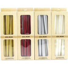 Artisan Cappadocia 4pcs Candle Metalik Renkler Şamdan Mum 25CM (5639)