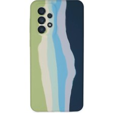 Dunai Store Newface Samsung Galaxy A53 5g Kılıf Ebruli Lansman Silikon - Yeşil-Koyu Yeşil