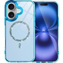 Eseno Select iPhone 16 Uyumlu Kılıf Live Diamond MagSafe Kapak - Mavi