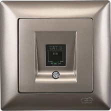 Eco Lounge 1 Adet Günsan Visage Ambiance Metalik Bej Telefon Prizi Visage Seri Çerçevesiz